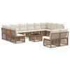 vidaXL Conjunto de Sof&aacute; de Jardim 13 pcs Bege vime PE