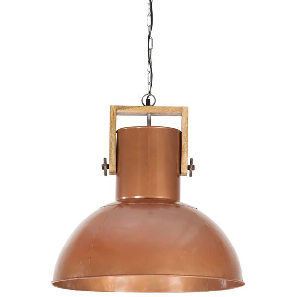 vidaXL Candeeiro teto industrial redondo 25W 52 cm E27 mangueira cobre