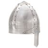 vidaXL Capacete de cavaleiro medieval r&eacute;plica LARP a&ccedil;o prateado