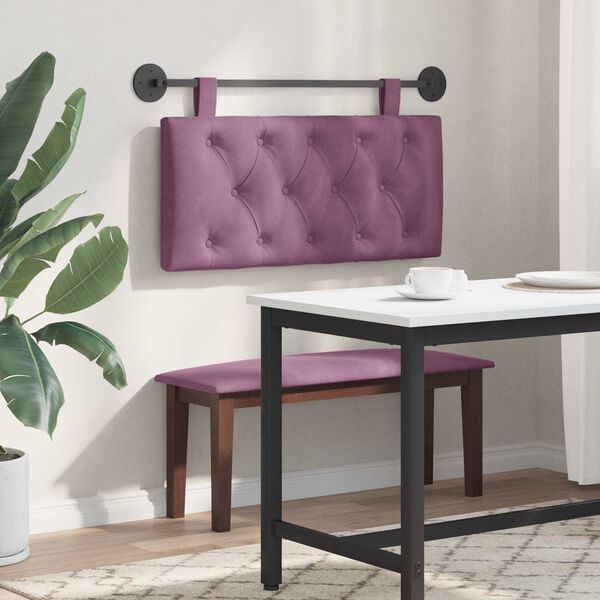 vidaXL Cabeceira Suspensa Roxo 100 x 55 x 7 cm Veludo