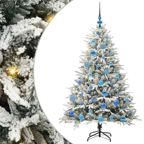 vidaXL &Aacute;rvore de Natal Artificial Pr&eacute;-iluminada com Conjunto de Bolas