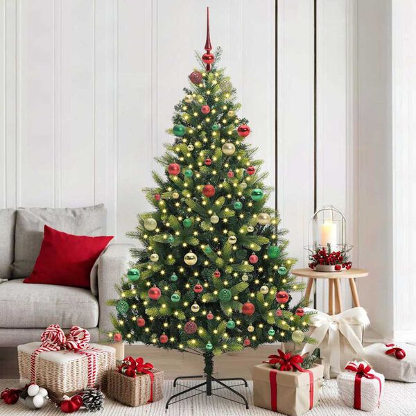 vidaXL &Aacute;rvore de Natal Artificial Articulada 300 LEDs Verde 180 cm