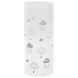 vidaXL Suporte para guarda-chuvas em a&ccedil;o branco