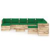 vidaXL 12 pcs conj. lounge jardim c/ almofad&otilde;es madeira impreg. verde