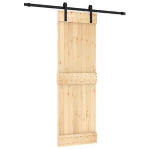 vidaXL Porta Deslizante 70 x 210 cm Natural e Preto