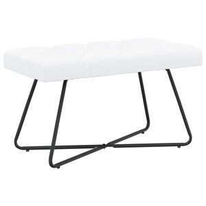 vidaXL Banco com bot&otilde;es estofados Branco 80 x 40 x 46 cm Tecido