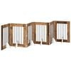 vidaXL Port&atilde;o dobr&aacute;vel para c&atilde;es com suportes 6 pcs Madeira antiga