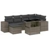 vidaXL 7 pcs conjunto sof&aacute;s p/ jardim c/ almofad&otilde;es vime PE cinzento