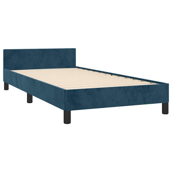 vidaXL Estrutura de cama sem colch&atilde;o 80x200 cm veludo azul-escuro