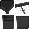 vidaXL Conjunto de Jantar para Jardim com almofada 7 pcs Preto vime PE