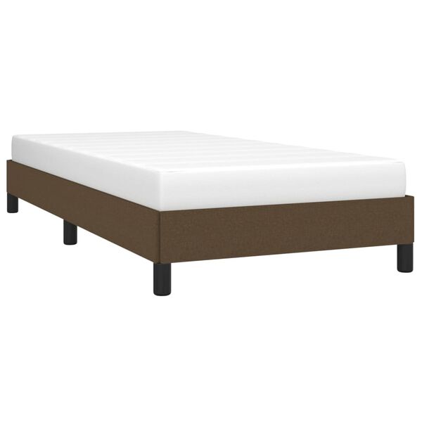 vidaXL Estrutura de cama sem colch&atilde;o 90x190 cm tecido castanho-escuro