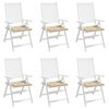 vidaXL Almofad&otilde;es p/ cadeiras de jardim 6 pcs tecido oxford bege