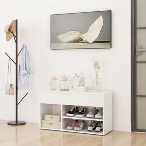 vidaXL Banco sapateira 80x30x45 cm derivados madeira branco brilhante