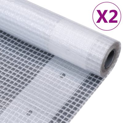 vidaXL Lonas em tecido imitação de gaze 2 pcs 260 g/m² 4x15 m branco
