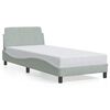 vidaXL Estrutura de cama Dover cinza claro 90x190 cm em veludo