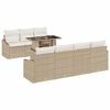 vidaXL Conjunto de Sof&aacute; de Jardim com almofada 8 pcs Bege vime PE