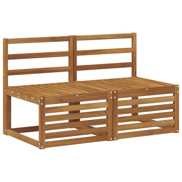 vidaXL 2 Pe&ccedil;a Sof&aacute; M&eacute;dio Externo Madeira S&oacute;lida de Ac&aacute;cia Natural