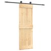 vidaXL Porta Deslizante Natural e Preto 70 x 210 cm