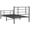 vidaXL Estrutura de cama com cabeceira e p&eacute;s 100x190 cm metal preto