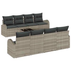 vidaXL Conjunto de Sof&aacute; de Jardim Cinzento-claro 55 x 55 x 37 cm