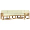 vidaXL Conjunto de Sof&aacute;s para Exterior 5 unid. Branco e Creme