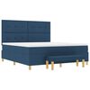 vidaXL Cama Box com colch&atilde;o com cabeceira Azul 180 x 200 cm tecido