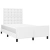 vidaXL Estrutura de cama sem colch&atilde;o 120x190cm couro do falso branco