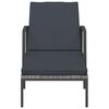 vidaXL Espregui&ccedil;adeira de jardim com almofad&atilde;o vime PE cinzento