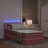 vidaXL Cama com arruma&ccedil;&atilde;o e LED com colch&atilde;o Rosa 90 x 190 cm Veludo