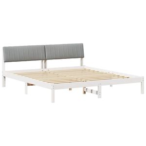 vidaXL Estrutura da cama Branco e cinza claro 180 x 200 cm