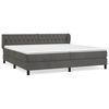 vidaXL Cama com molas/colch&atilde;o 200x200 cm veludo cinzento-escuro