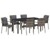 vidaXL Conjunto de Jantar para Jardim 7 pcs Cinzeto vime PE