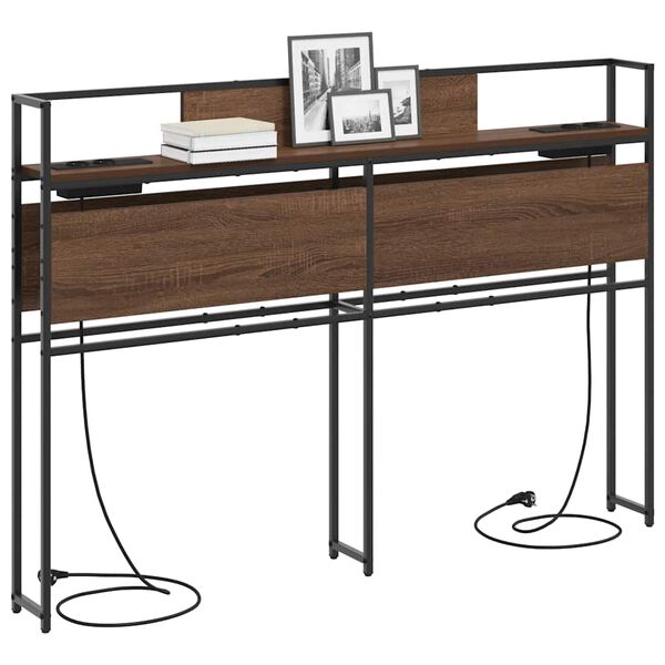 vidaXL Cabeceira de armazenamento Carvalho castanho 150 cm