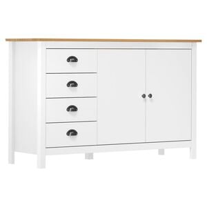 vidaXL Aparador Hill 130x40x80 cm madeira de pinho maci&ccedil;a branco