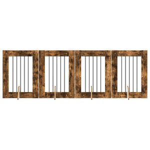vidaXL Port&atilde;o de C&atilde;o com Suportes 4 pcs Carvalho Fumado 60 x 80 cm