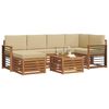 vidaXL Conjunto de Sof&aacute; Sectional com almofada 7 pcs Natural e Bege