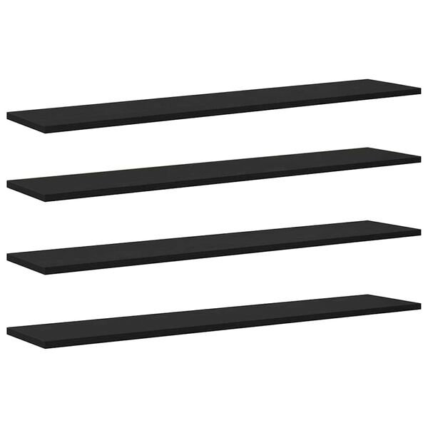 vidaXL Estante de Prateleira 4 pcs Preto 100 x 20 x 1,5 cm