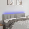 vidaXL Cabeceira de cama c/ luzes LED tecido 144x5x78/88cm cinza-claro
