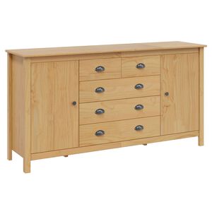 vidaXL Buffet HILL Marrom mel 154 x 40 x 80 cm Madeira de pinho maci&ccedil;o