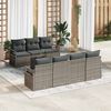 vidaXL Conjunto de Sof&aacute; de Jardim 8 pcs Cinzeto Rattan e A&ccedil;o e Vidro