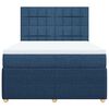 vidaXL Cama com molas/colch&atilde;o 140x190 cm tecido azul