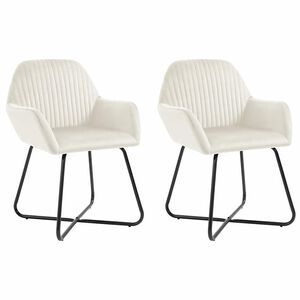 vidaXL Cadeiras de jantar 2 pcs veludo cor creme