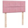 moldura de cama otomana vidaXL com colch&atilde;o rosa 100x200cm veludo
