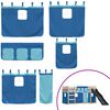 vidaXL Beliche com escorrega e cortinas 90x190 cm azul