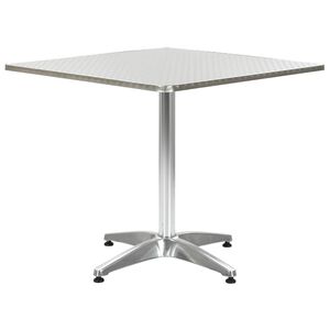 vidaXL Mesa de jardim 80x80x70 cm alum&iacute;nio prateado