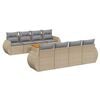 vidaXL 9 pcs conjunto de sof&aacute;s p/ jardim com almofad&otilde;es vime PE bege