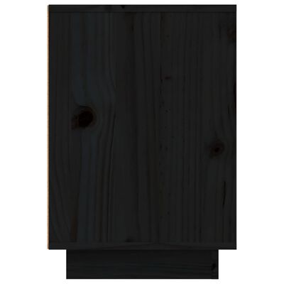 vidaXL Mesa de cabeceira 50x34x50 cm madeira de pinho maciça preto