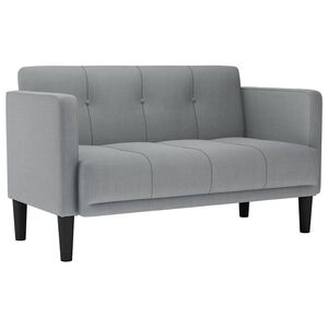 vidaXL Sof&aacute;-luvas 111 cm tecido cinzento-claro
