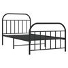 vidaXL Estrutura de cama com cabeceira e pés 107x203 cm metal preto