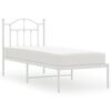 vidaXL Estrutura de cama sem colch&atilde;o com cabeceira 75x190 cm branco